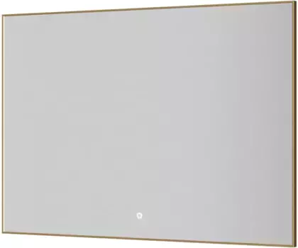 Зеркало Armadi Art 543-100-MG 100x70 см, с LED-подсветкой, сенсорным выключателем, диммером, антизапотеванием, золотой матовый