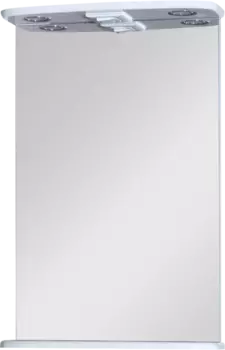 Зеркало Misty Магнолия Э-Маг02050-01Св 50x72 см, с подсветкой, выключателем, белый глянец