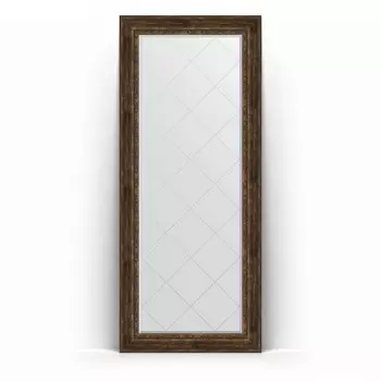 Зеркало напольное 87x207 см состаренное дерево с орнаментом Evoform Exclusive-G Floor BY 6340