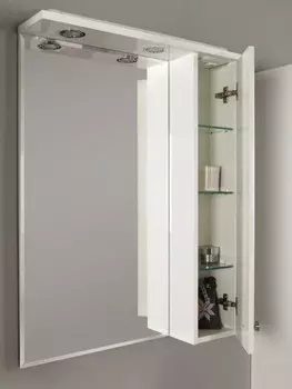 Зеркальный шкаф 65x85 см белый глянец R Акватон Лиана 1A166202LL01R