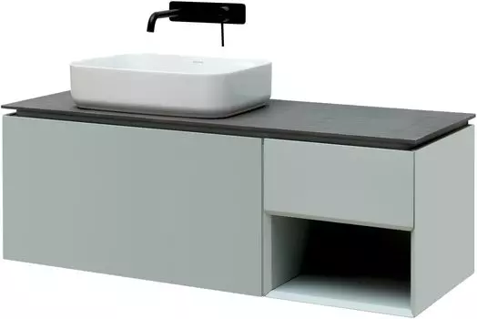 1.21006.PWM INFINITY Тумба 120 L 1+1, рapyrus white matt (274256)