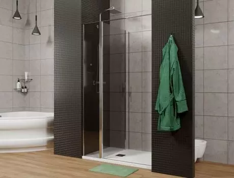 3.31004.00G PRIORITY, Дверь в нишу 1000мм стекло Тонир., серое, хром (280663)