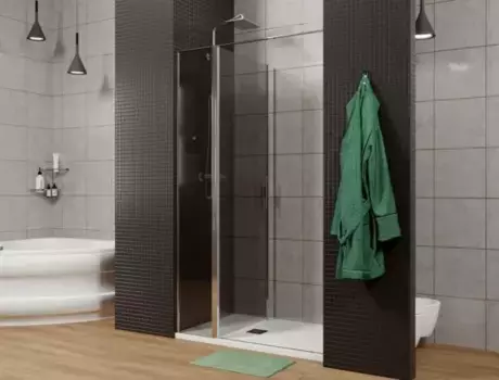 3.31010.00G PRIORITY, Дверь в нишу 1400мм стекло Тонир., серое, хром (280669)