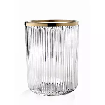 3SC Elegance Ведро, без крышки, 20хh28х20 см, цвет: прозрачный хрусталь/золото 24к.