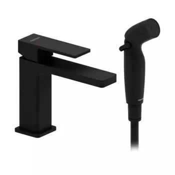 Смеситель для раковины Damixa Gala 530300300 черный матовый, с гигиеническим душем