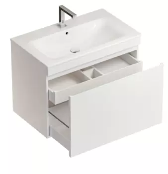 869580000 Geberit Renova Plan Шкафчик под раковину Slim, с одним выдвижным ящиком и одним внутренним выдвижным ящиком, 78.8х58.5 см, белый глянец