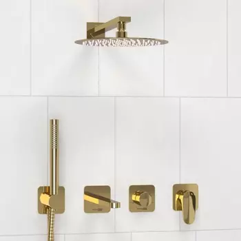Душевой комплект Wasserkraft Neckar A2151.278.279.183.208.280.197.281 С ВНУТРЕННЕЙ ЧАСТЬЮ, золото