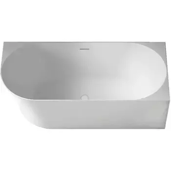 Акриловая ванна Abber AB9258-1.5 R 150x80 см, угловая, правая, пристенная, белая, асимметричная, с каркасом, со сливом-переливом