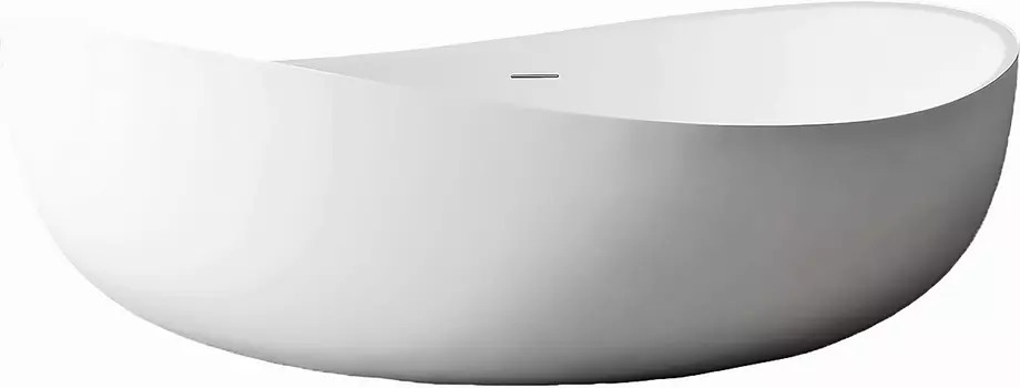 Акриловая ванна Abber AB9239 180x110 см, отдельностоящая, белая, овальная, с каркасом, со сливом-переливом
