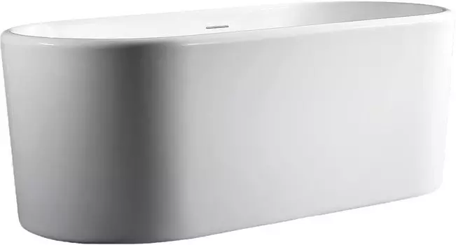 Акриловая ванна Abber AB9272-1.7 170x70 см, отдельностоящая, белая, овальная, с каркасом, со сливом-переливом