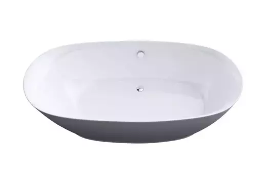 Акриловая ванна Art&Max AM-527-1800-835 180x85 см, отдельностоящая, белая, овальная, с каркасом, со сливом-переливом