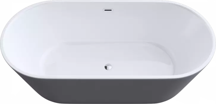 Акриловая ванна Art&Max AM-520-1500-790 150x80 см, отдельностоящая, белая, овальная, со сливом-переливом, с донным клапаном