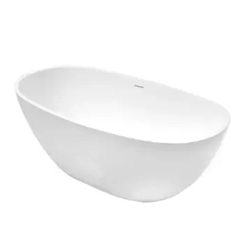 Акриловая ванна Grossman Classic GR-2403 150x80 см, отдельностоящая, белая, овальная, с каркасом, со сливом-переливом