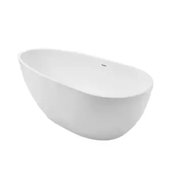 Акриловая ванна Grossman Fly GR-1103 160x80 см, отдельностоящая, белая, овальная, с каркасом, со сливом-переливом