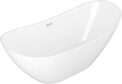 Акриловая ванна Grossman Galaxy GR-2103 180x75 см, отдельностоящая, белая, овальная, со сливом-переливом, с донным клапаном