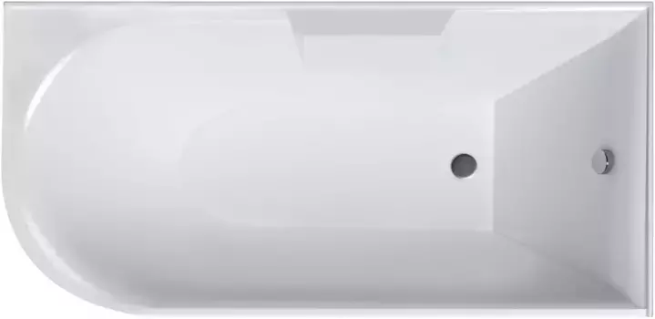 Акриловая ванна Grossman GR-2201 R 150x75 см, угловая, правая, пристенная, белая, асимметричная, с каркасом, со сливом-переливом