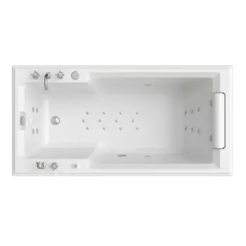Акриловая ванна Radomir Русильон 180х90 с подголовником и гидромассажем белый-хром