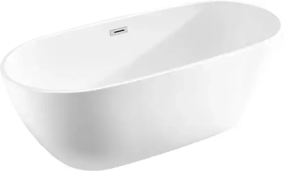 Акриловая ванна Vincea VBT-408-1700 170x80 см, отдельностоящая, белая, овальная, на ножках, со сливом-переливом