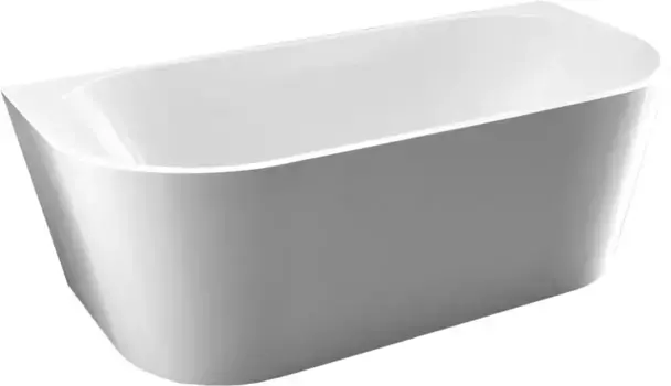 Акриловая ванна Vincea VBT-421-1700 170x80 см, пристенная, белая, овальная, на ножках, со сливом-переливом