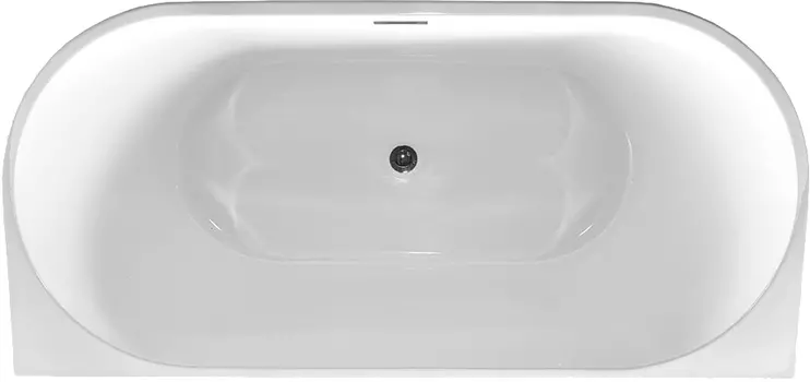 Акриловая ванна Vincea VBT-421-1700MW 170x80 см, пристенная, белая матовая, овальная, с каркасом, со сливом-переливом