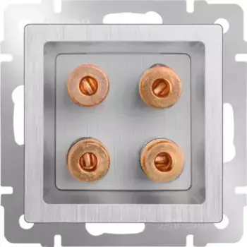 Акустическая розетка Werkel х4 серебряная рифленая WL09-AUDIOx4 4690389085024