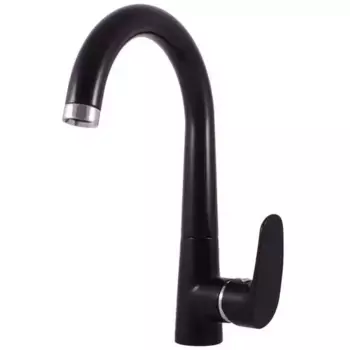 AM719.5CMATC AMUR - смеситель кухонный, ЧЕРНЫЙ МАТОВЫЙ/ХРОМ