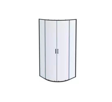 AQ ARI RO 09020BL Душевой уголок 1/4 круга, двери раздвижные 900x900x2000, профиль черный, стекло прозрачное