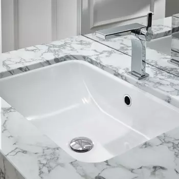 BETTE One Раковина встраиваемая под столешницу 434416130 мм, без отв под смес.с перел. с крепл. в компл.цвет белый