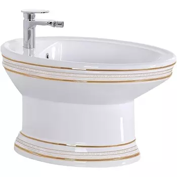 Биде напольное Ceramalux Classic 4285 белый, золото