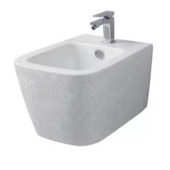 Биде подвесное Artceram A16 36х52 белый с декором, глянцевый (ASB001 01;86)