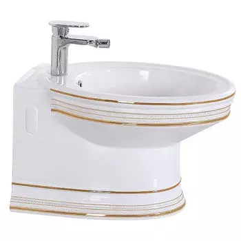 Биде подвесное Ceramalux Classic 4289 белый, золото