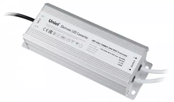 Блок питания Uniel 24V 100W IP67 4A UET-VAJ-100B67 10589
