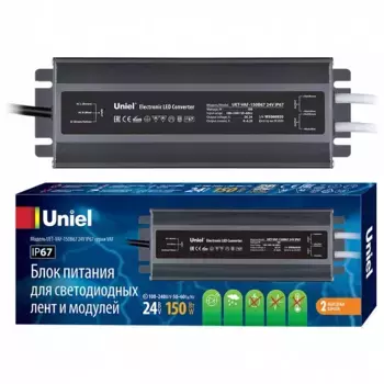 Блок питания Uniel 24V 150W IP67 6,3A UET-VAF-150B67 24V IP67 UL-00007578