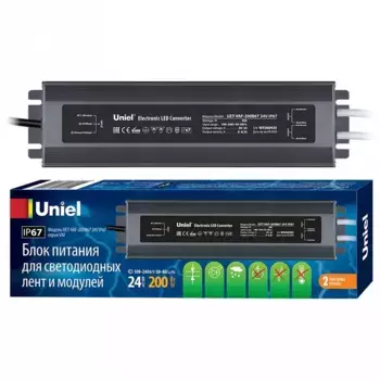 Блок питания Uniel 24V 200W IP67 8,3A UET-VAF-200B67 24V IP67 UL-00007580