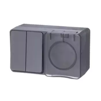 Блок розетка-выключатель Schneider Electric AtlasDesign антрацит ATN544074