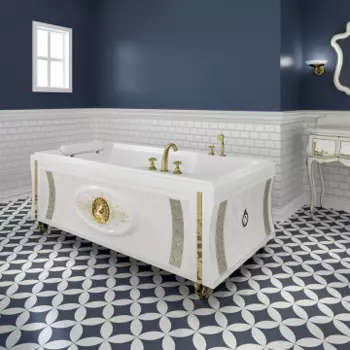 Боковая панель Radomir Русильон правая белая с золотом