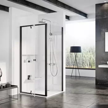 Боковая стенка Ravak PPS-90 Transparent, профиль черный