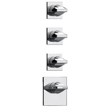 BOSSINI (APICE) Наружняя часть термостата HighFlow для Z030202/Z030271/Z030210/Z030273 с отдельными панелями, округло-плоская рукоятка, хром (030)