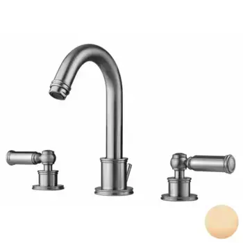 Bossini Liberty Смеситель для раковины на 3 отверстия с поворотным изливом и заглушкой 1”1/4, цвет: античная бронза