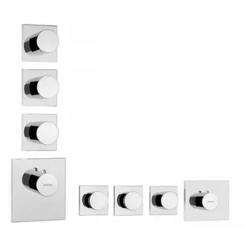 BOSSINI (OUTLETS) Наружняя часть термостата HighFlow для Z030202000, Z030271000, Z030273000 с отдельными панелями, круглая рукоятка, хром (030)