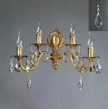 Бра Ambiente Alicante золото с кристаллами Leaf Crystal