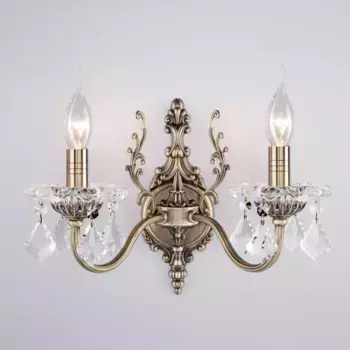 Бра Eurosvet 3281/2 античная бронза/прозрачный хрусталь Strotskis