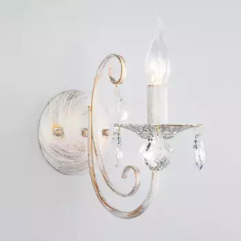 Бра Eurosvet 3305/1 белый с золотом/прозрачный хрусталь Strotskis