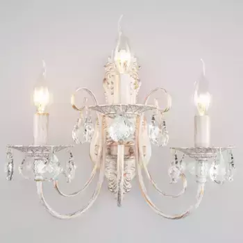 Бра Eurosvet 3305/3 белый с золотом/прозрачный хрусталь Strotskis