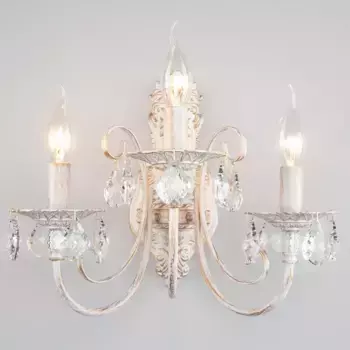 Бра Eurosvet Alda 3305/3 белый с золотом/прозрачный хрусталь Strotskis