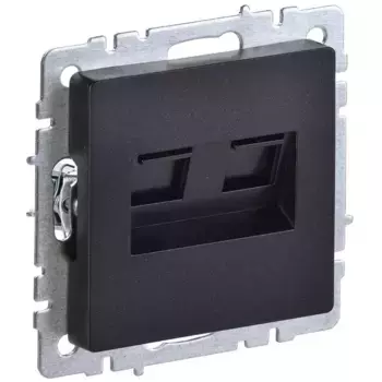 BRITE Розетка двойная RJ11+RJ45 кат.5E РК/Т12-БрЧ черный IEK BR-KT20-O-1-K02