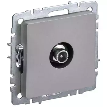 BRITE Розетка TV проходная РТВ10-0-БрС сталь IEK BR-A10-P-K46