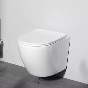 Унитаз подвесной AM.PM Like C801900SC AquaSpin с микролифтом, глянцевый белый