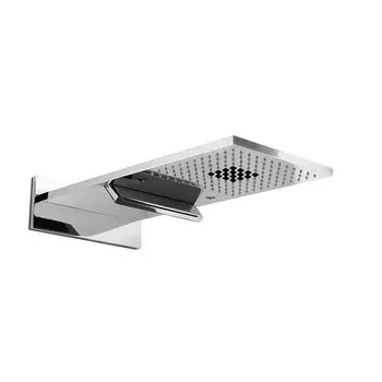 Carimali WILL Душевая система настенного монтажа, 144 форсунки, 16 из которых мягкой струи, 3 потока воды : дождь, мягкий дождь, каскад, цвет хром