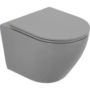 Чаша для подвесного унитаза BelBagno Colorato серый матовый, без сиденья (BB062CHR-GR)